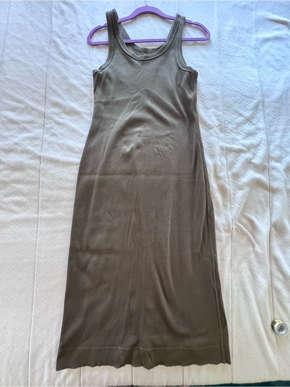 Everlane THE ’90S RIB DRESS - stretchy - in Beech - Medium - 97% organic cotton